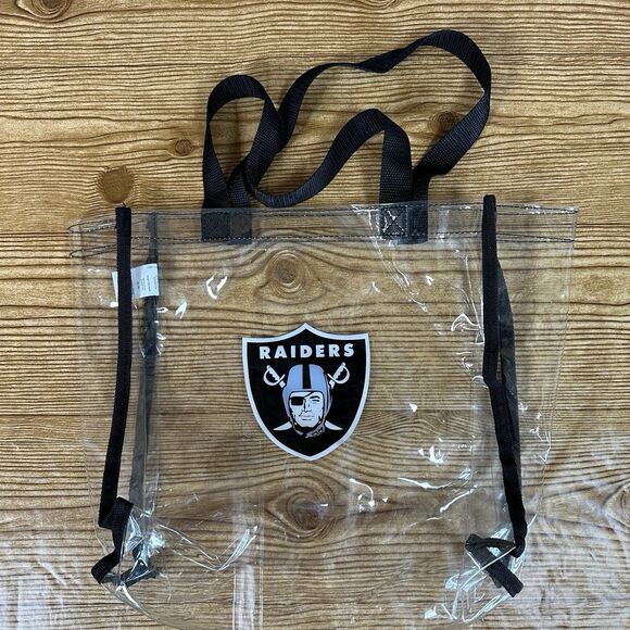 NFL Raiders Clear Messenger Tote Bag Two Lanyards And Two Wristbands NFL Lot - Picture 2 of 16